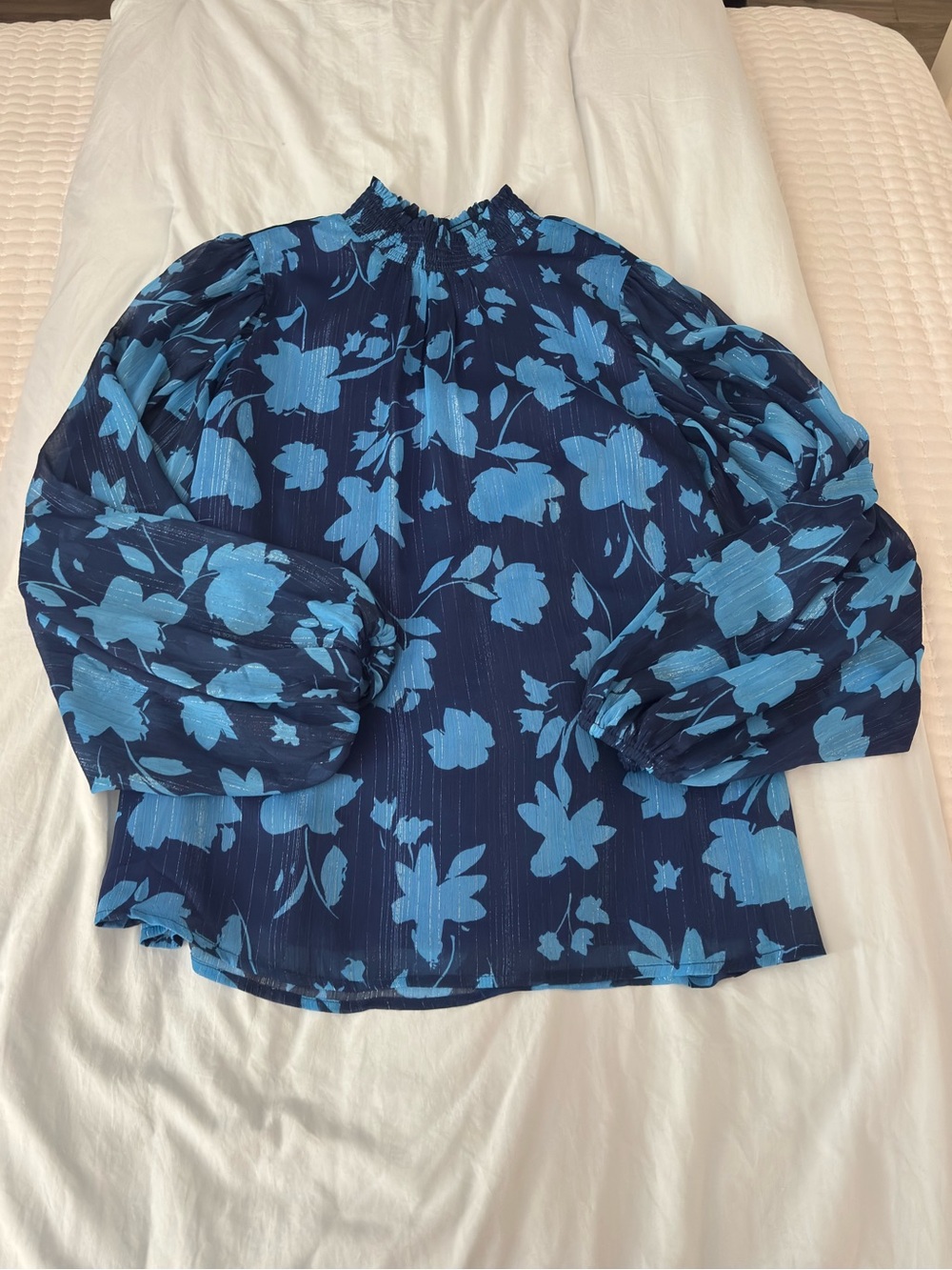 Blue Floral Blouse